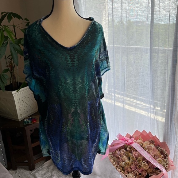 H&M Blue and Green Swim Coverup with Oceanic Pattern - Picture 7 of 8